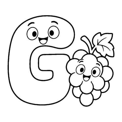 Letter G coloring page