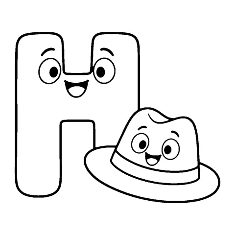 Letter H coloring page