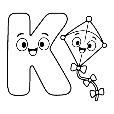 Letter K coloring page