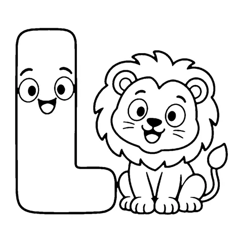 Letter L coloring page