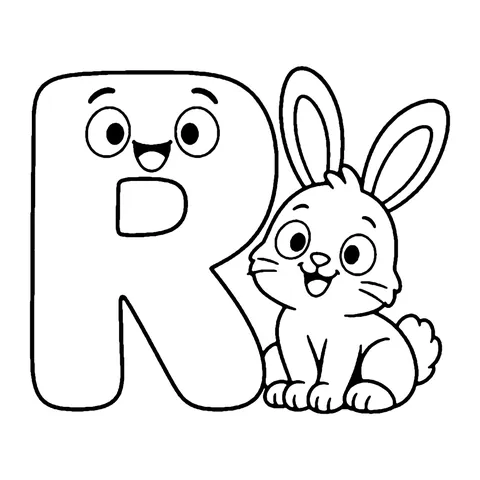 Letter R coloring page