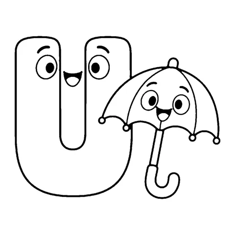 Letter U coloring page