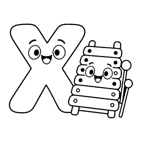 Letter X coloring page