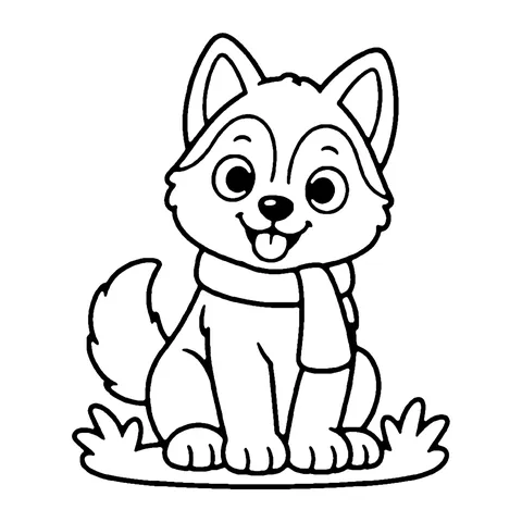 Husky Puppy coloring page