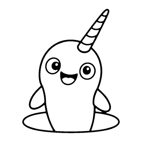 Narwhal in the Ice coloring page