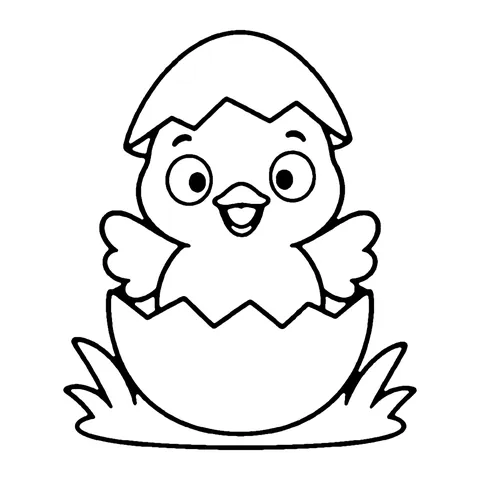 Hatching Chick coloring page