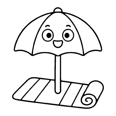 Beach Umbrella coloring page