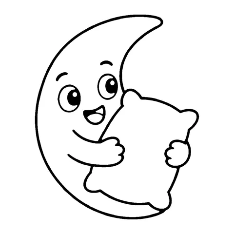 Moon Pillow coloring page