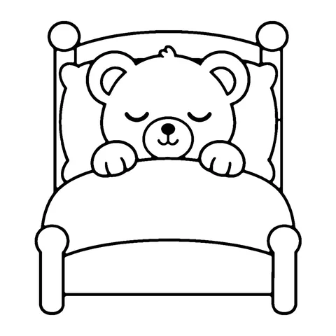 Sleepy Teddy Bear coloring page