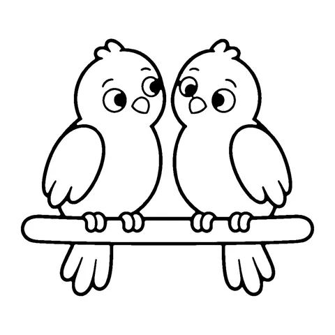 Lovebirds coloring page