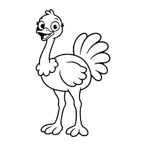 Ostrich coloring page