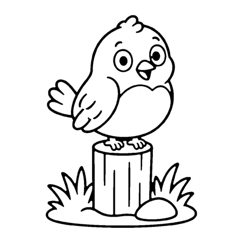 Robin coloring page
