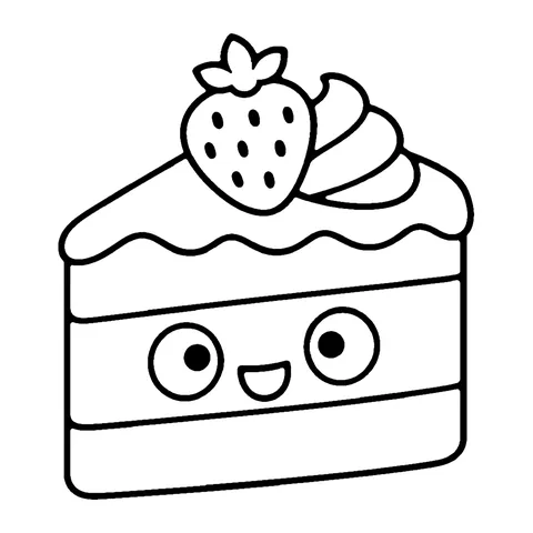 Birthday Cake Slice coloring page
