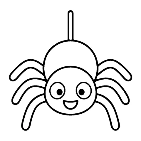 Hanging Spider coloring page