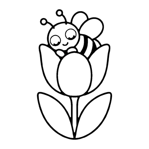 Sleepy Bee coloring page