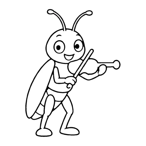 Violin Cricket coloring page