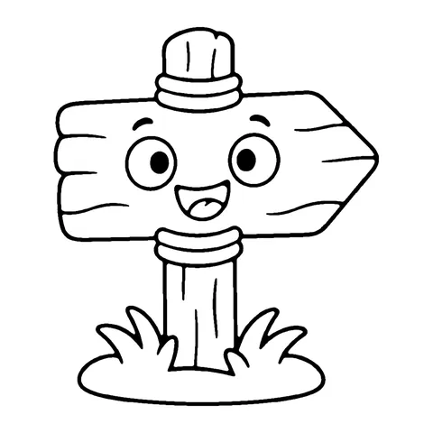 Trail Sign coloring page