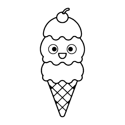 Double Scoop Ice Cream coloring page