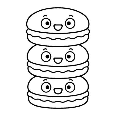 Macaron Stack coloring page