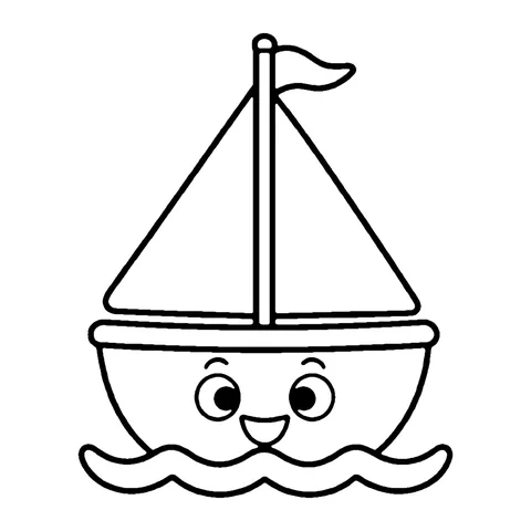 Sailboat coloring page