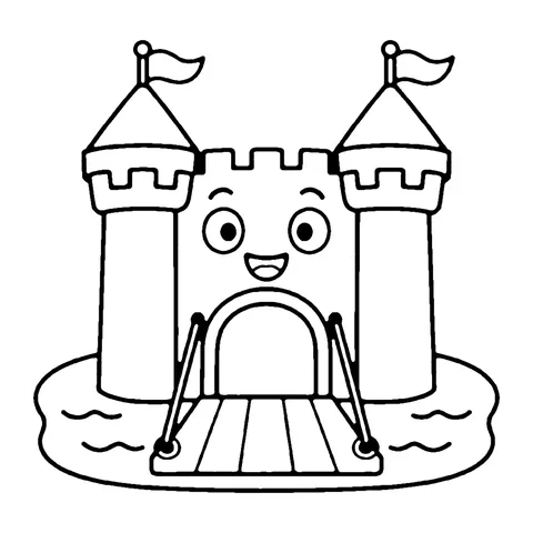 Castle Drawbridge coloring page
