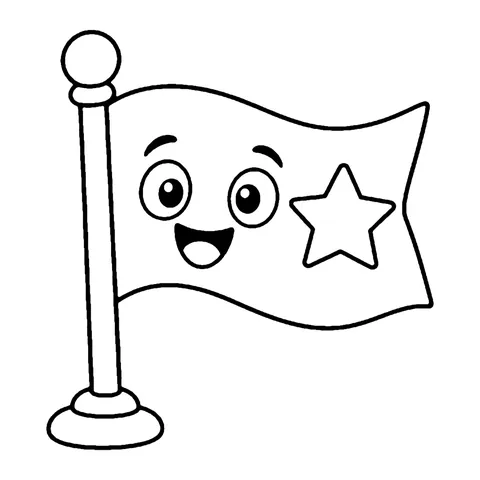Castle Flag coloring page