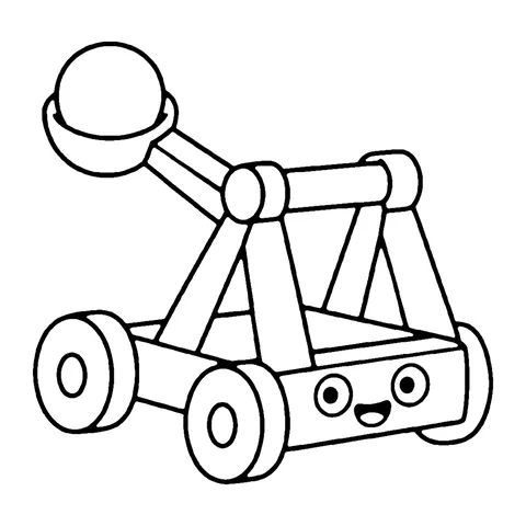 Catapult coloring page