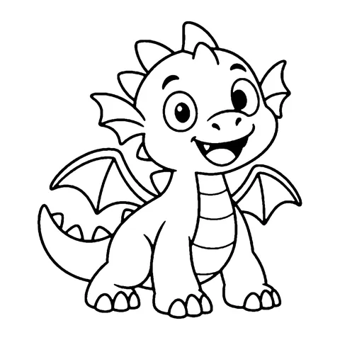 Friendly Dragon coloring page