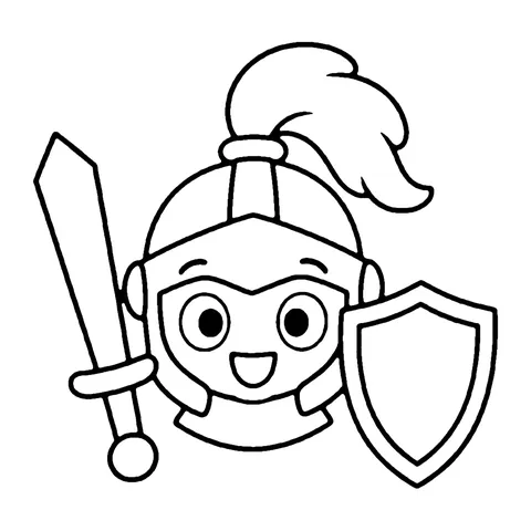 Knight Helmet coloring page