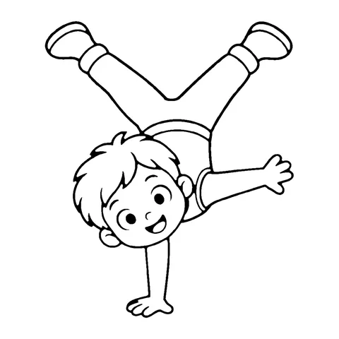Acrobat Doing Handstand coloring page