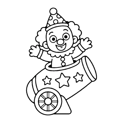 Cannon Clown coloring page