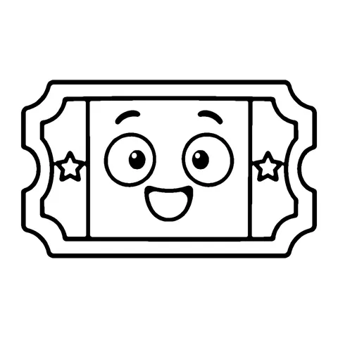 Circus Ticket coloring page