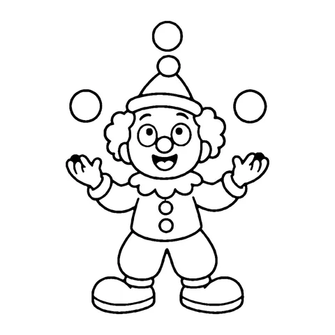 Juggling Clown coloring page
