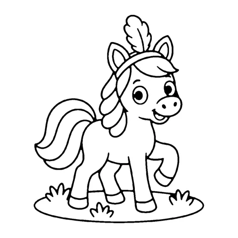 Prancing Circus Horse coloring page