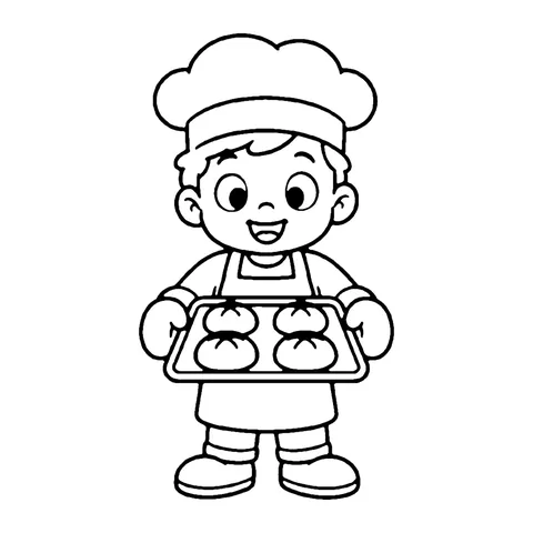 Baker coloring page