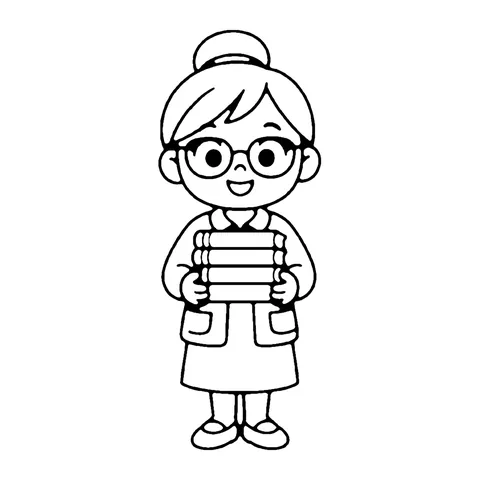 Librarian coloring page