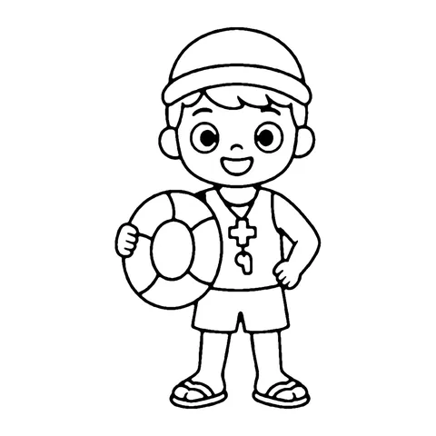 Lifeguard coloring page