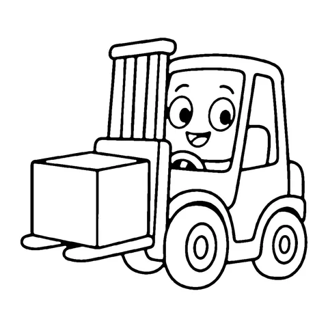 Forklift coloring page