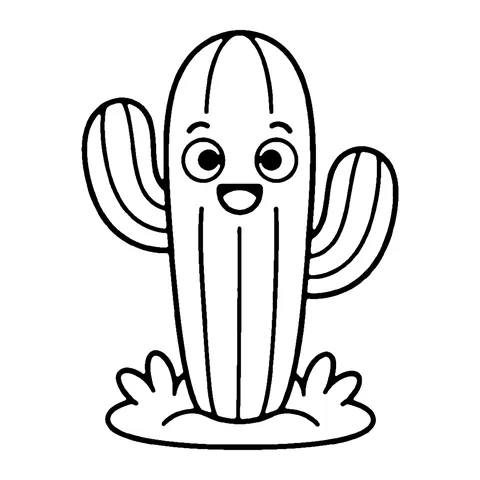 Tall Cactus coloring page