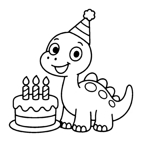 Dinosaur Birthday Party coloring page