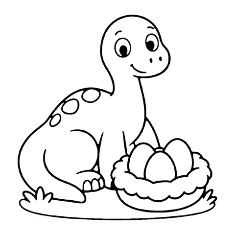 Dinosaur Nest coloring page