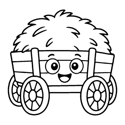 Hay Wagon coloring page
