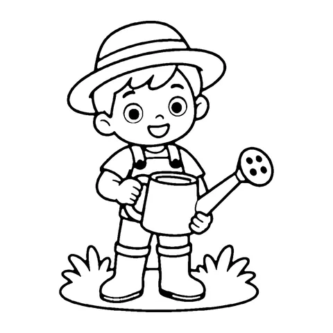 Little Farmer coloring page