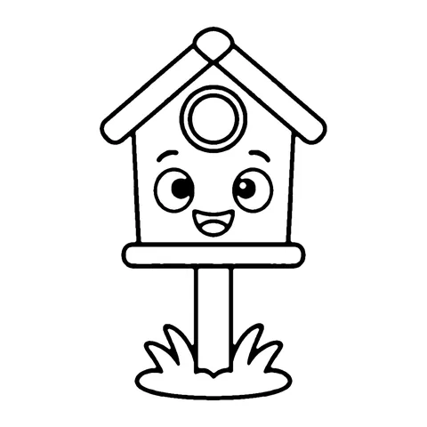 Birdhouse coloring page