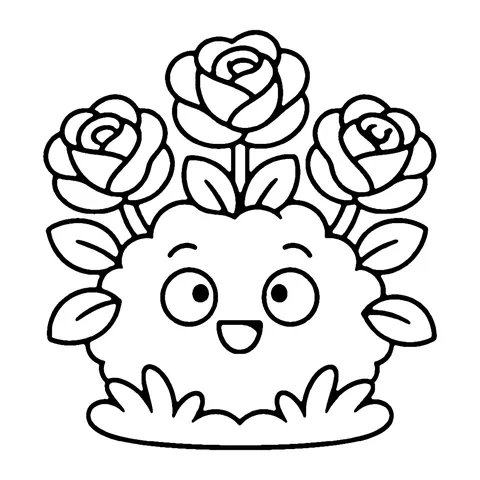 Rose Bush coloring page