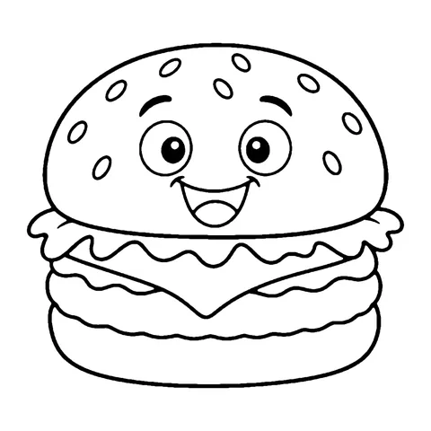 Burger coloring page