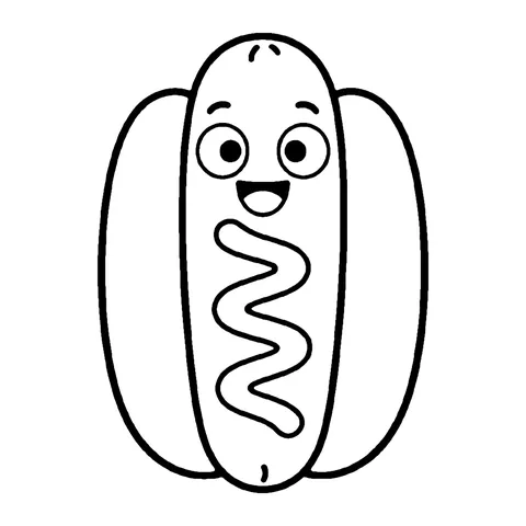 Hot Dog coloring page