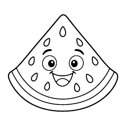 Juicy Watermelon Slice coloring page