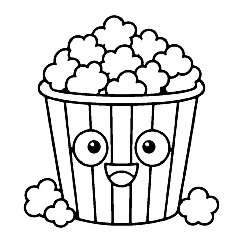 Popcorn coloring page