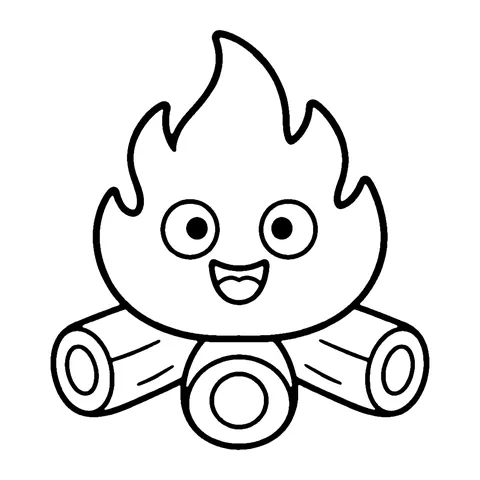 Campfire coloring page